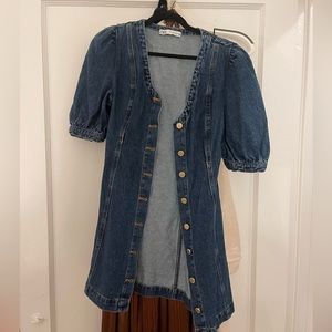 Zara buttoned denim dress